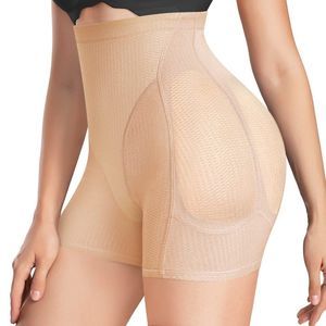 Women Seamless Butt Lifter Padded Panties Beige